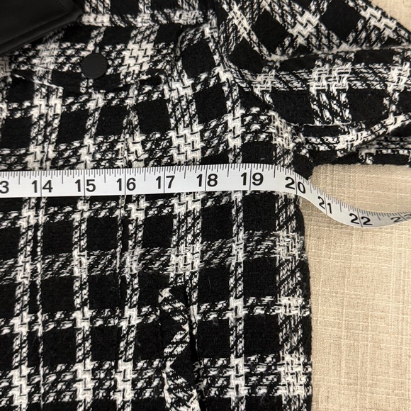 Karl Lagerfeld Paris Tweed Moto Jacket Black White Size M - Picture 7 of 8